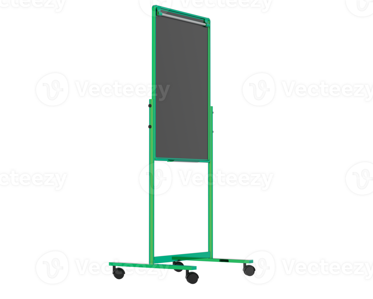 Tall whiteboard isolated on background. 3d rendering - illustration png