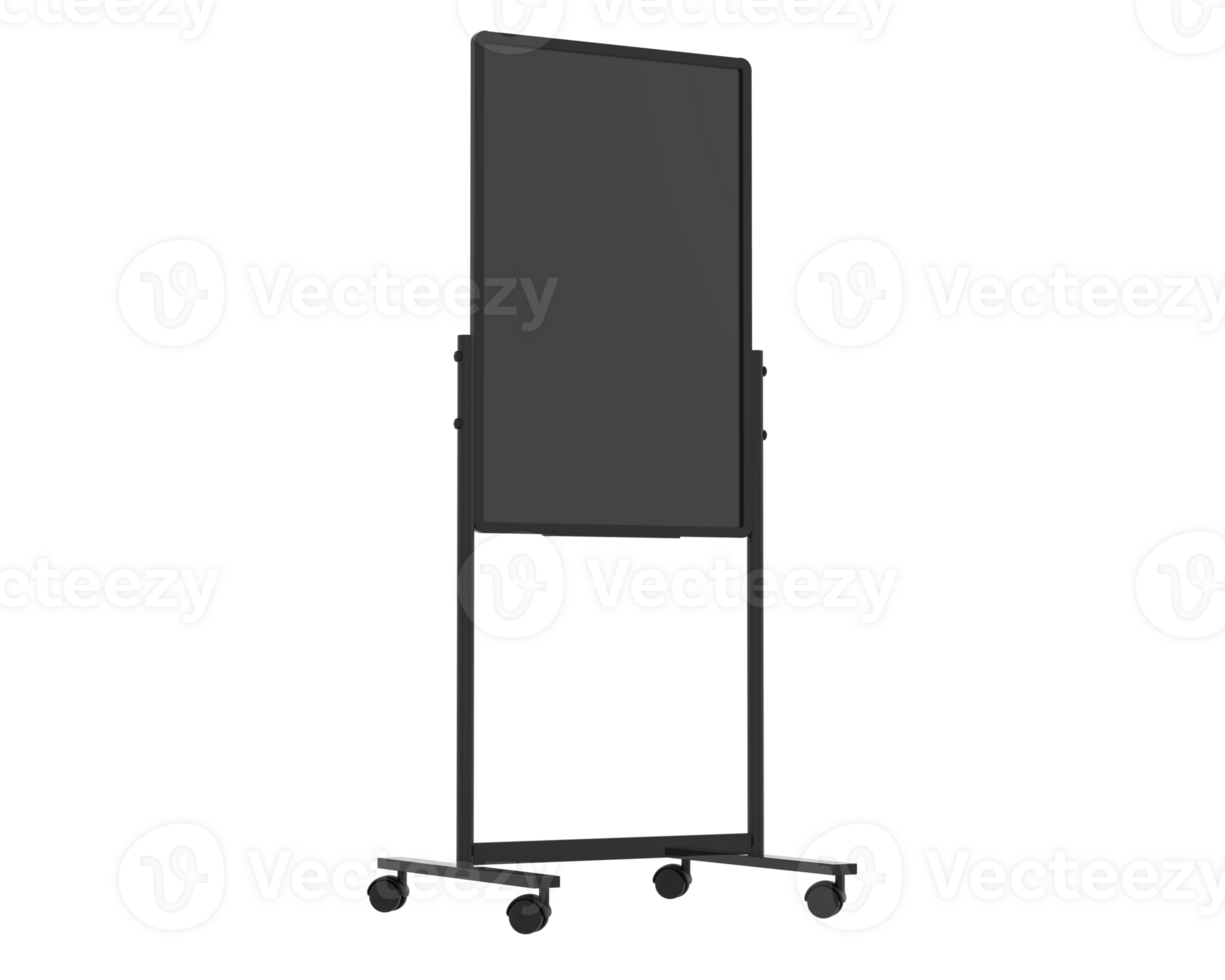 Tall whiteboard isolated on background. 3d rendering - illustration png