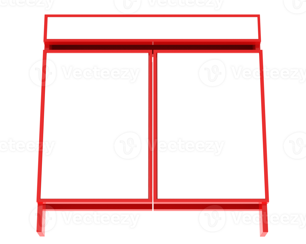 Led single sign isolated on background. 3d rendering - illustration png