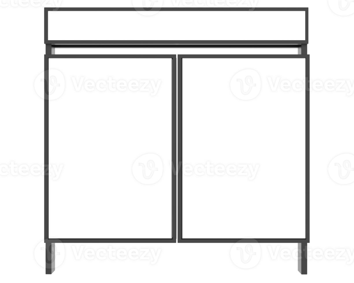 Led single sign isolated on background. 3d rendering - illustration png