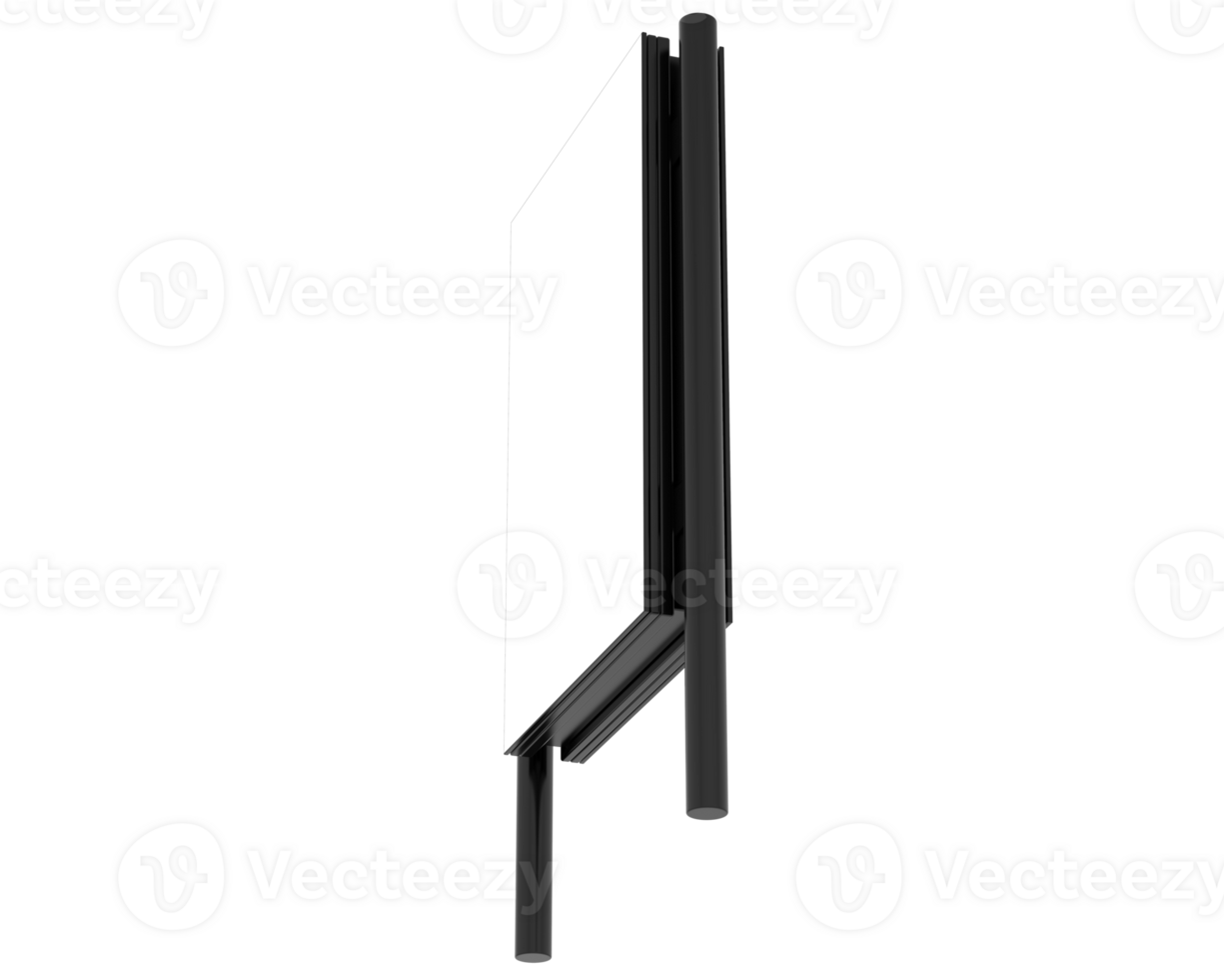 Led single sign isolated on background. 3d rendering - illustration png