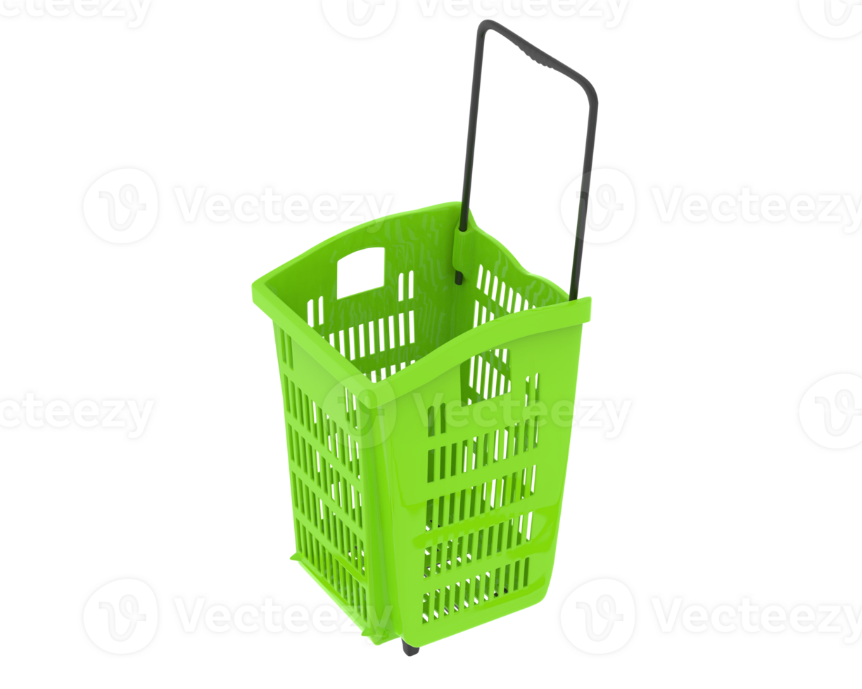 Tall shopping basket isolated on background. 3d rendering - illustration png