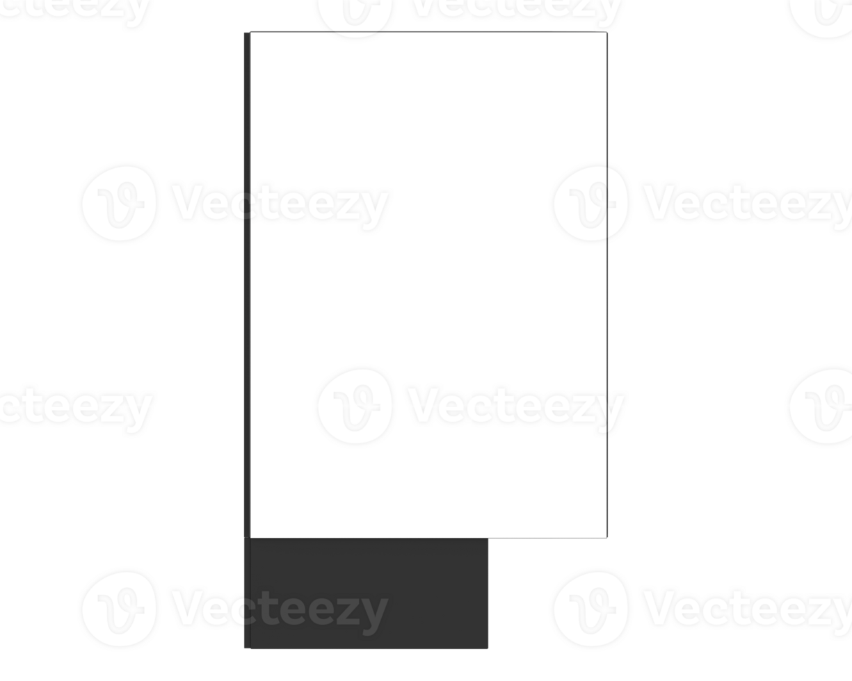 Led single sign isolated on background. 3d rendering - illustration png