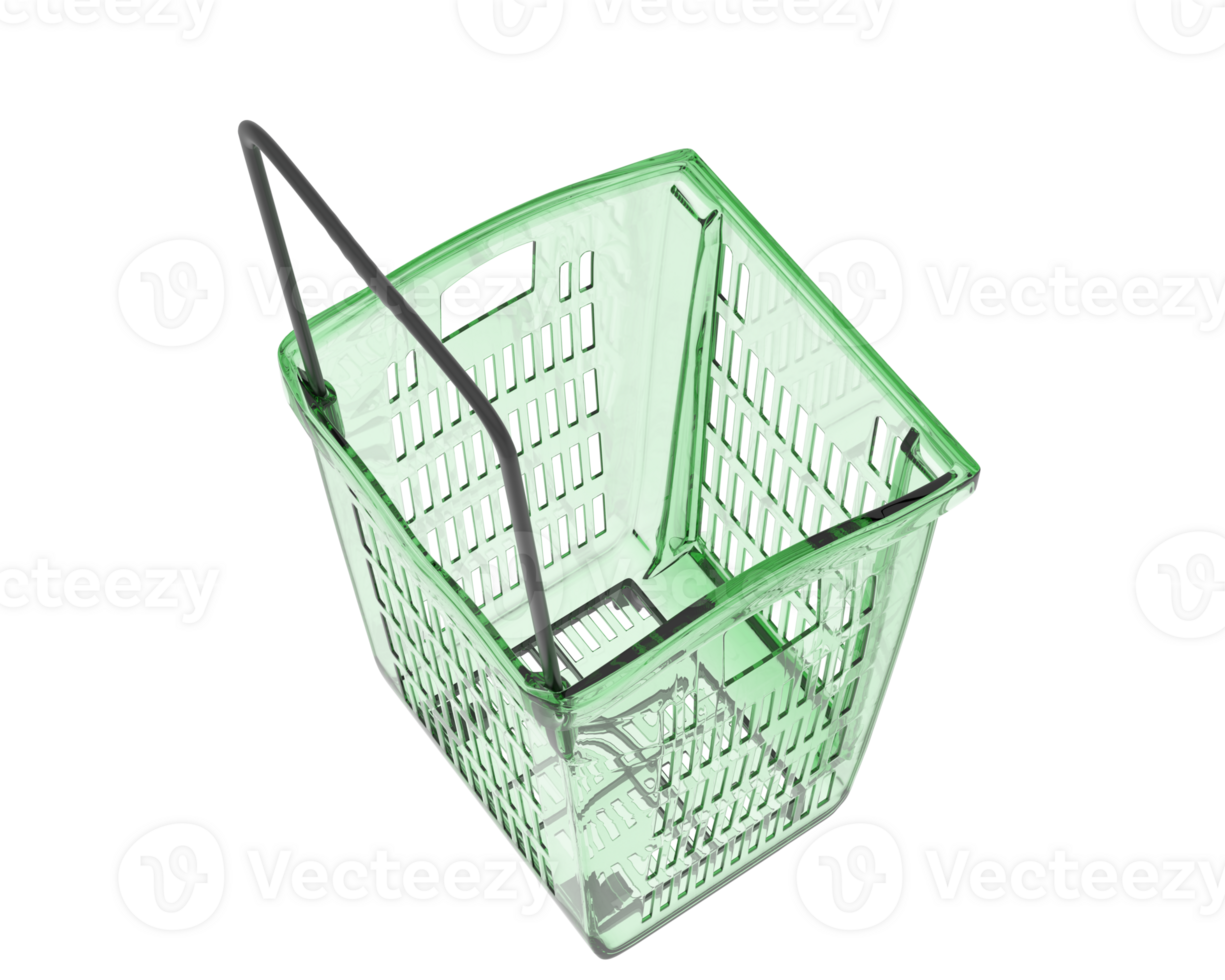 Tall shopping basket isolated on background. 3d rendering - illustration png