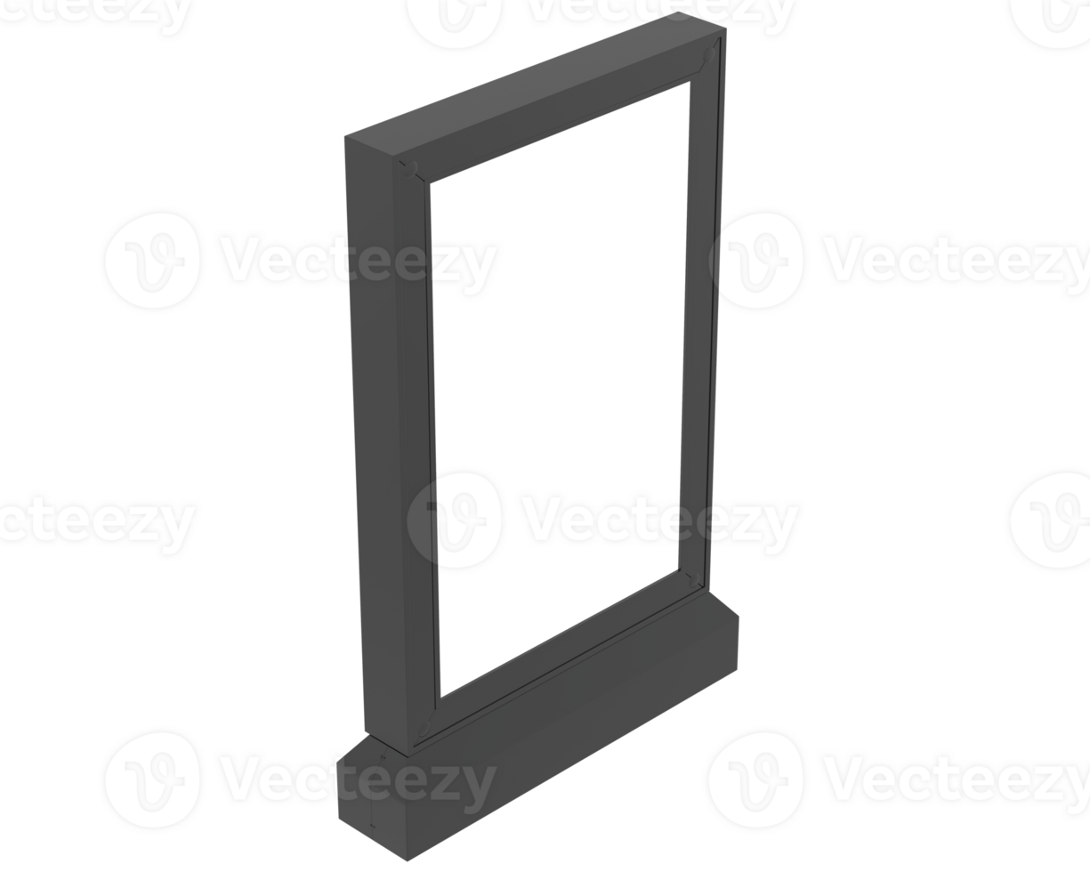 Led single sign isolated on background. 3d rendering - illustration png