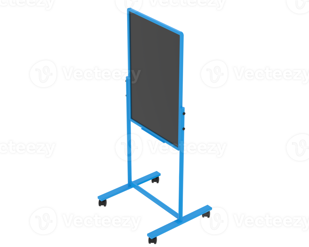 Tall whiteboard isolated on background. 3d rendering - illustration png