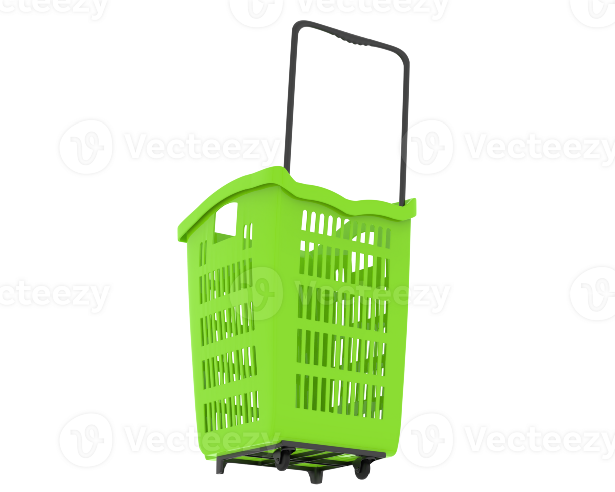 Tall shopping basket isolated on background. 3d rendering - illustration png