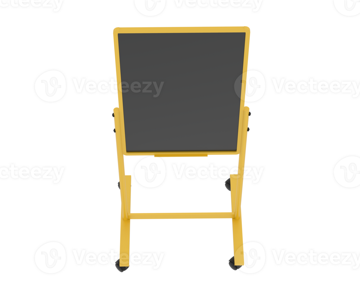 Tall whiteboard isolated on background. 3d rendering - illustration png