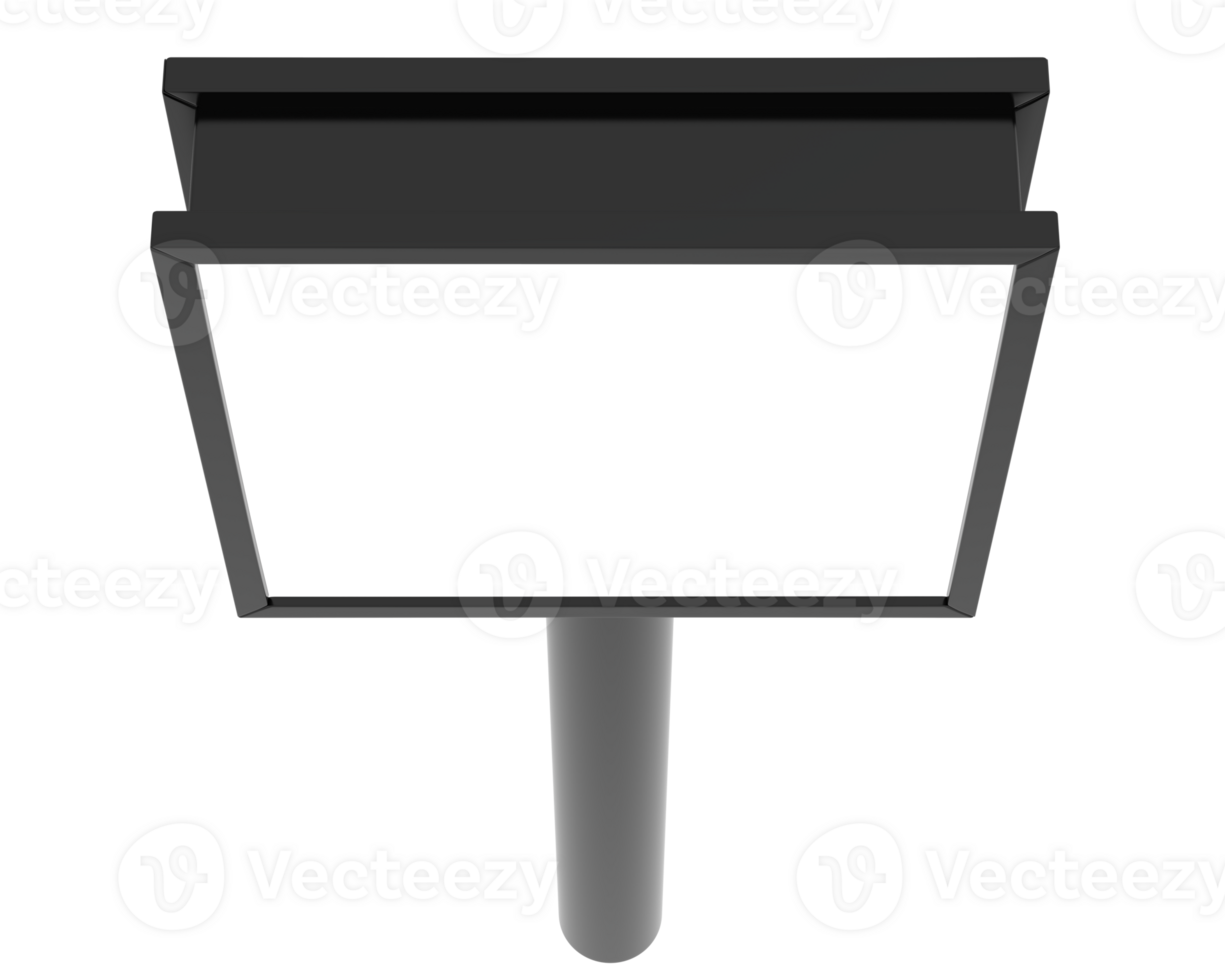 Led single sign isolated on background. 3d rendering - illustration png