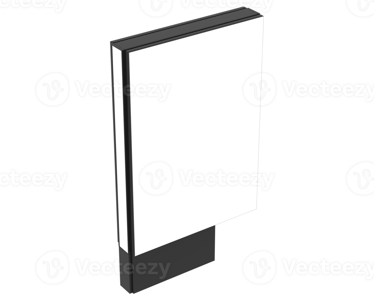 Led single sign isolated on background. 3d rendering - illustration png