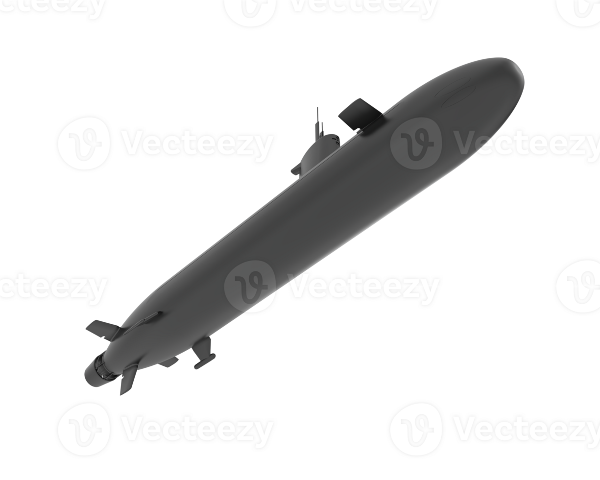 Submarine isolated on background. 3d rendering - illustration png