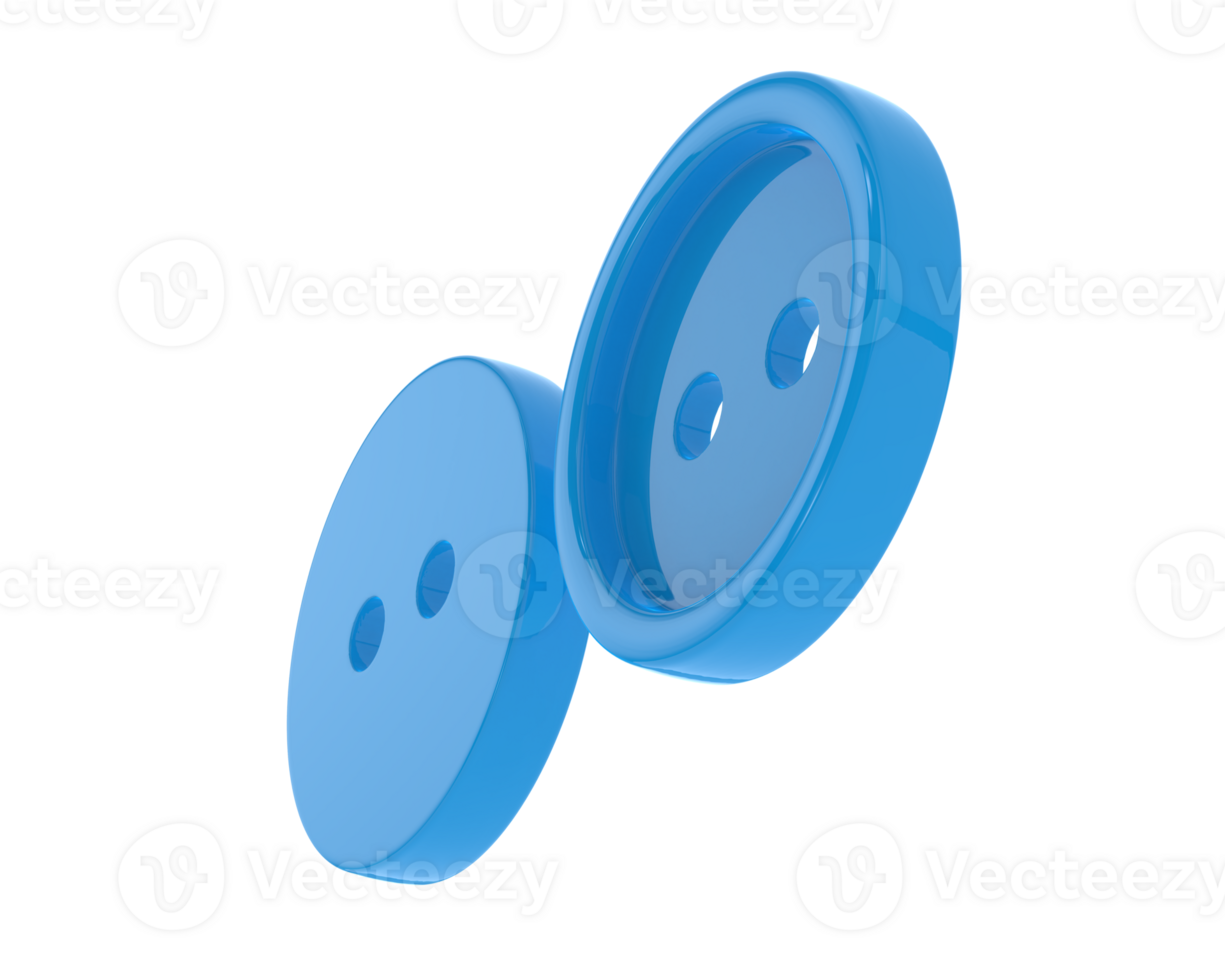 Shirt buttons isolated on background. 3d rendering - illustration png