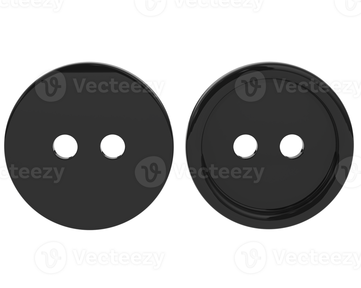 Shirt buttons isolated on background. 3d rendering - illustration png