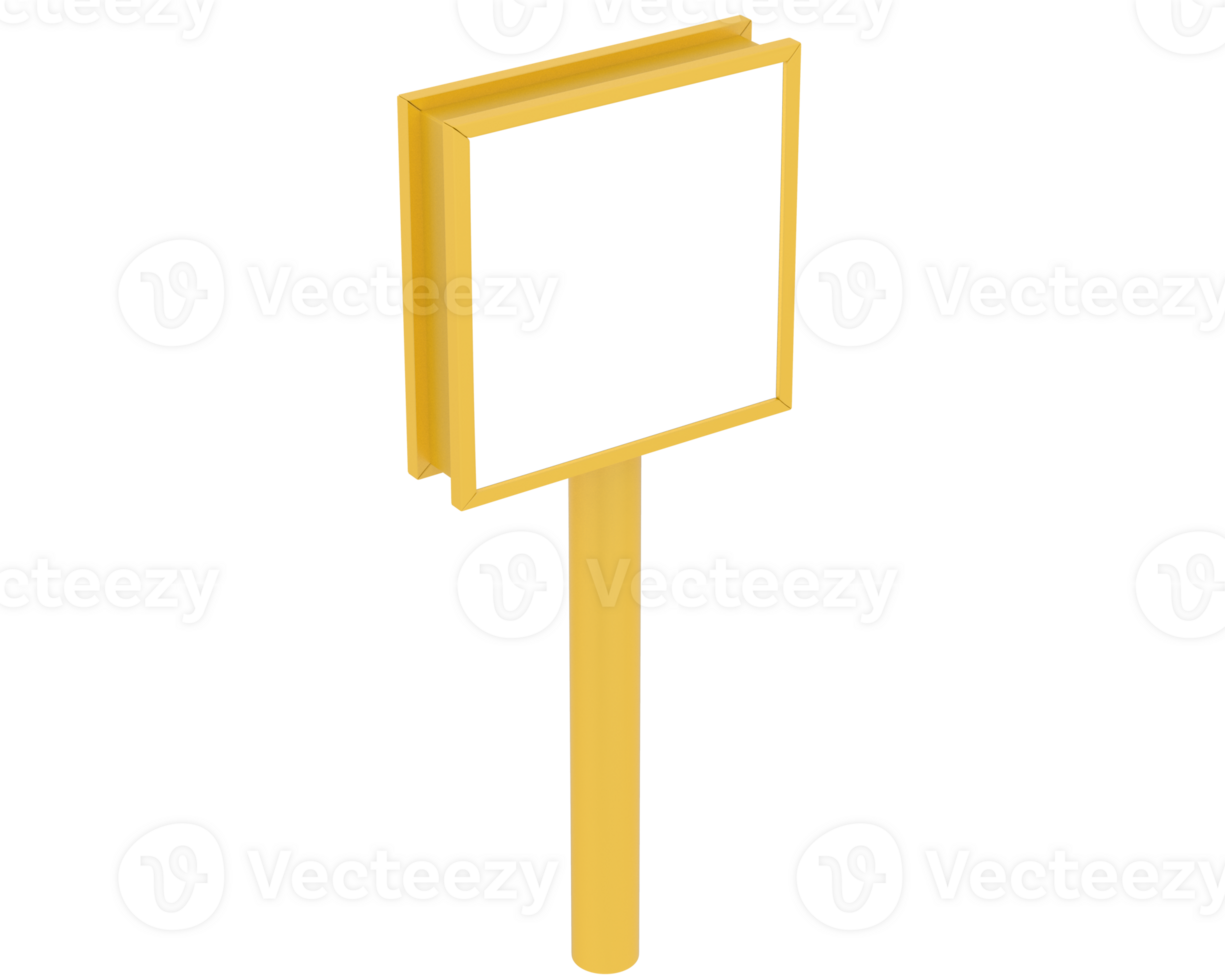 Led single sign isolated on background. 3d rendering - illustration png