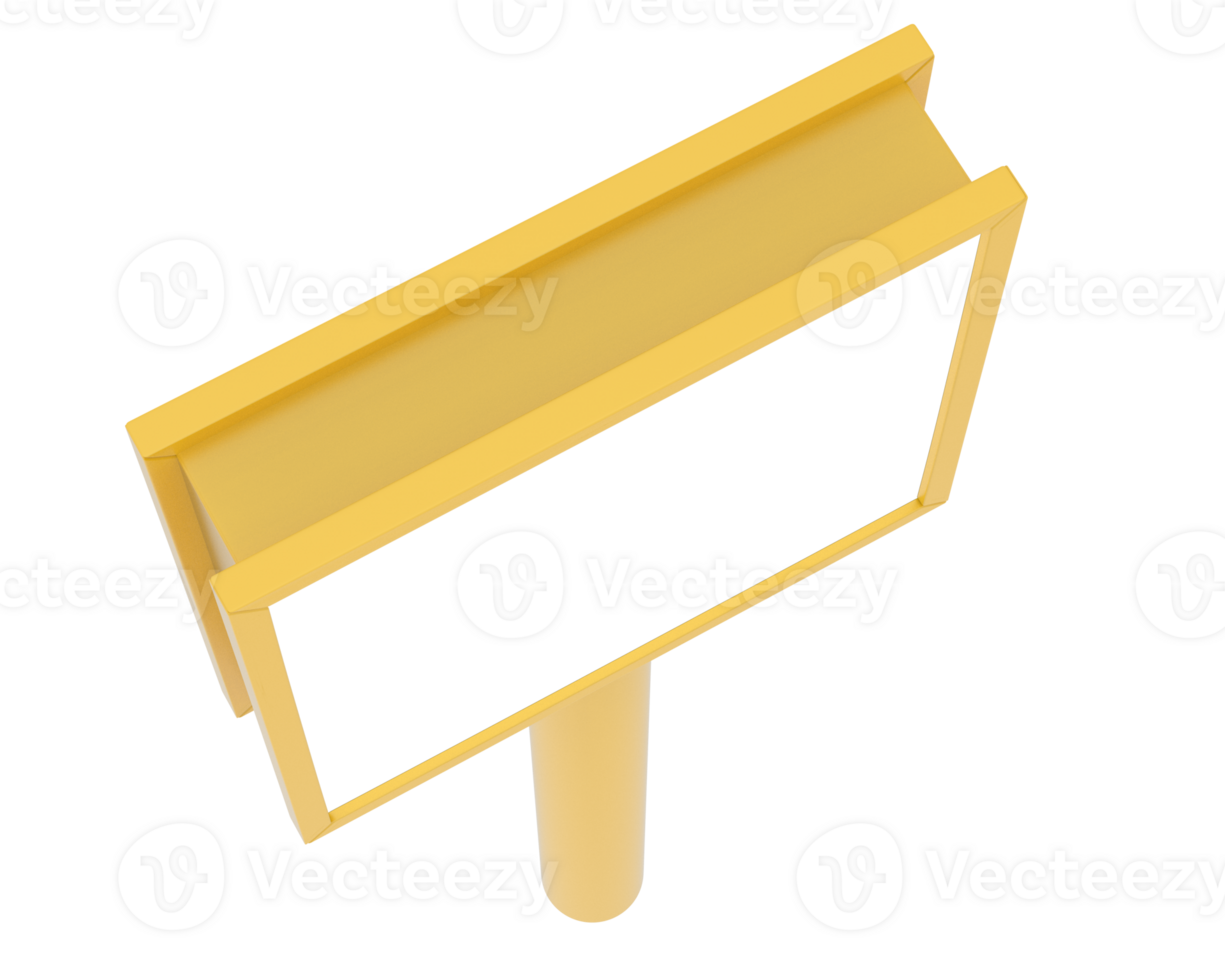 Led single sign isolated on background. 3d rendering - illustration png