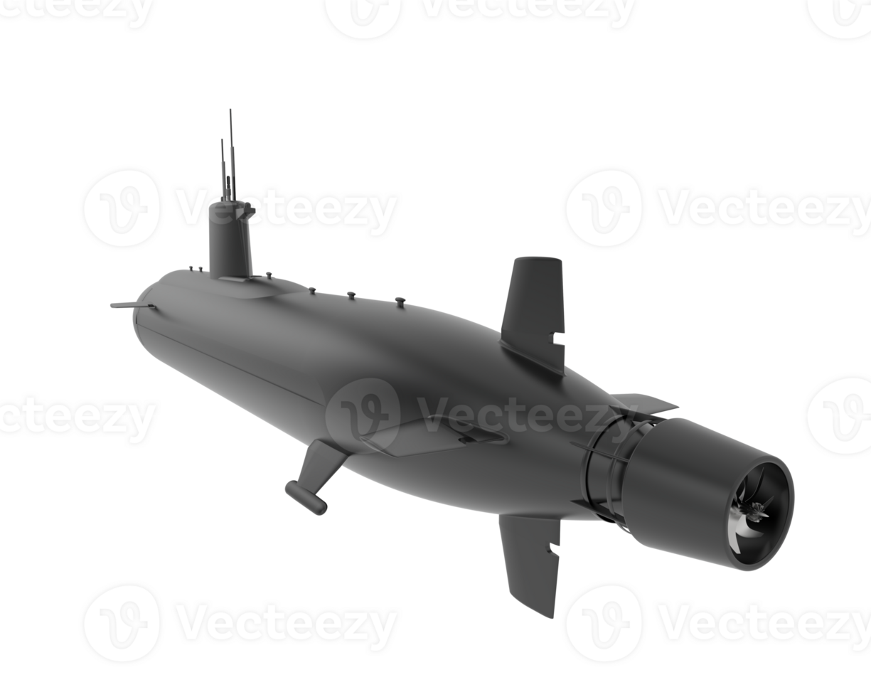 Submarine isolated on background. 3d rendering - illustration png