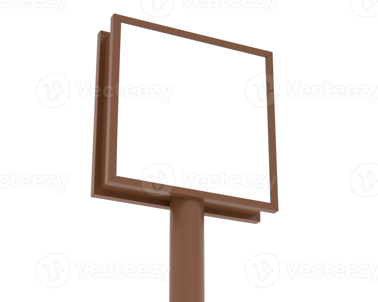 Led single sign isolated on background. 3d rendering - illustration png