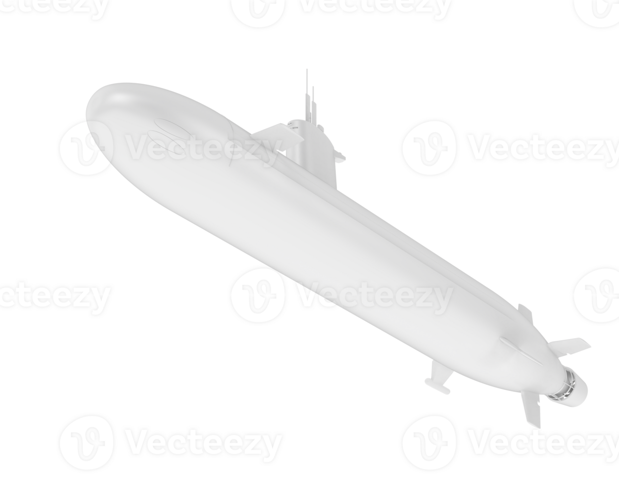 Submarine isolated on background. 3d rendering - illustration png