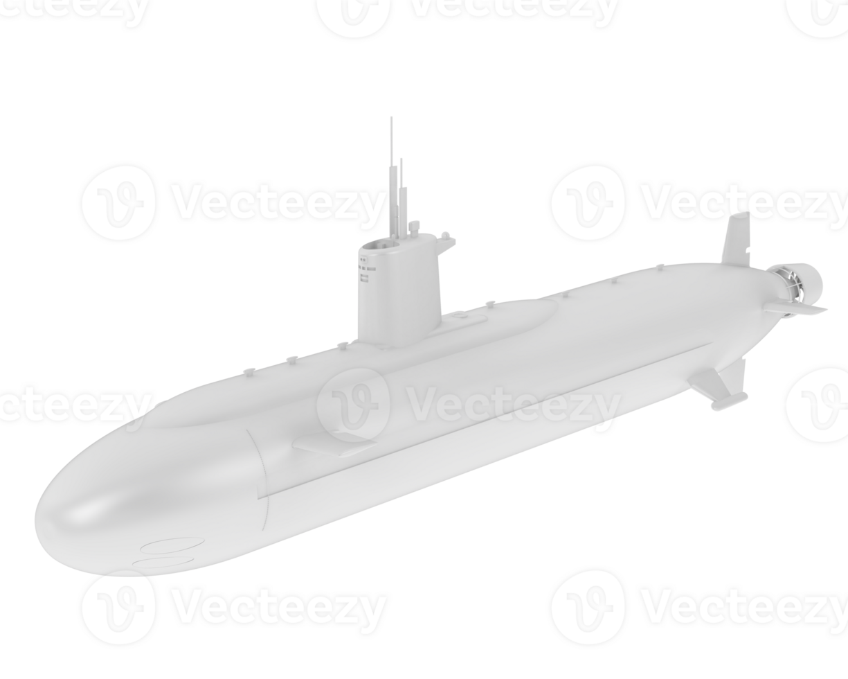 Submarine isolated on background. 3d rendering - illustration png