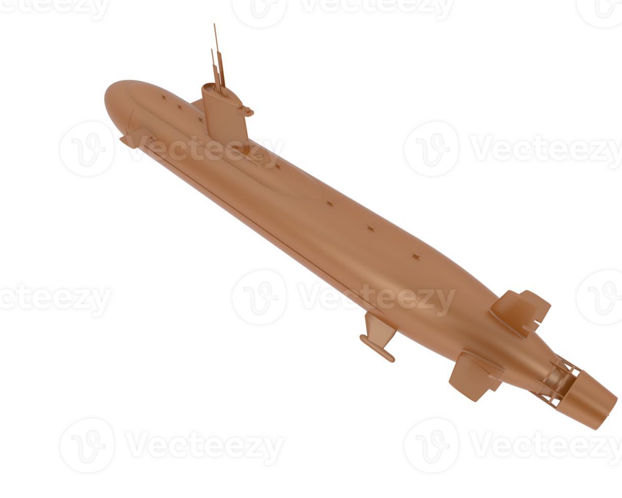 Submarine isolated on background. 3d rendering - illustration png