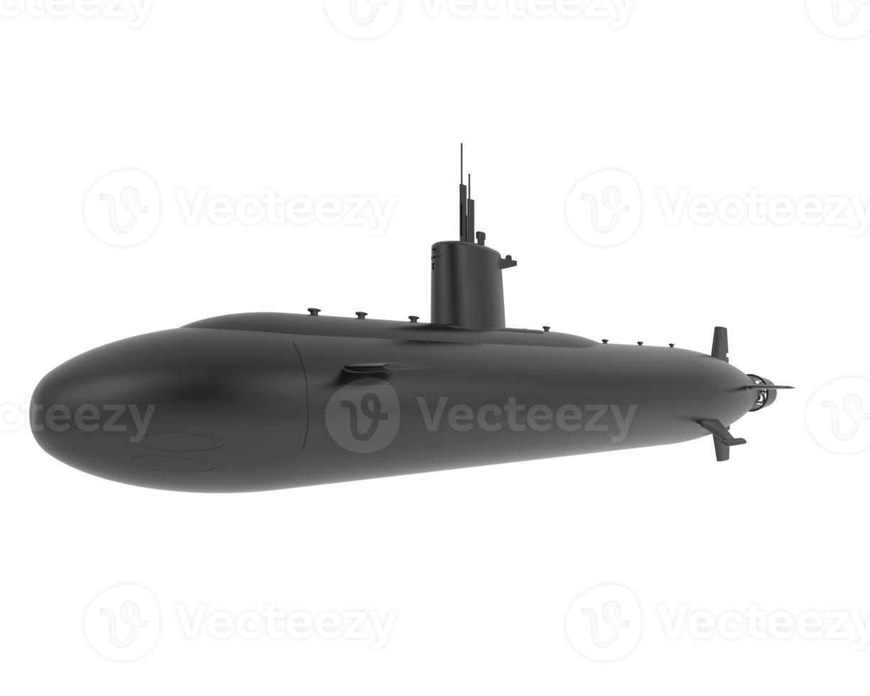 Submarine isolated on background. 3d rendering - illustration png