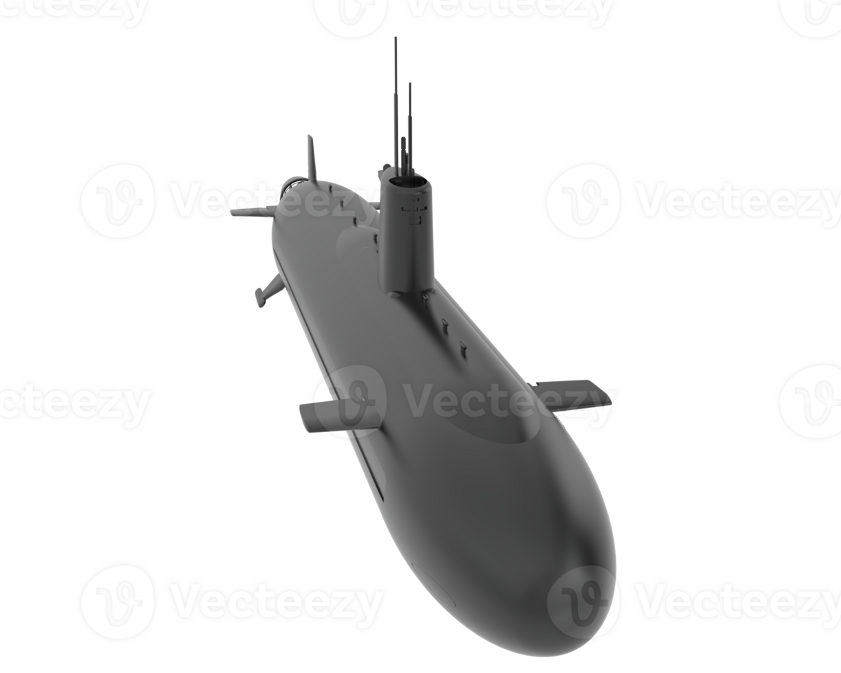 Submarine isolated on background. 3d rendering - illustration png