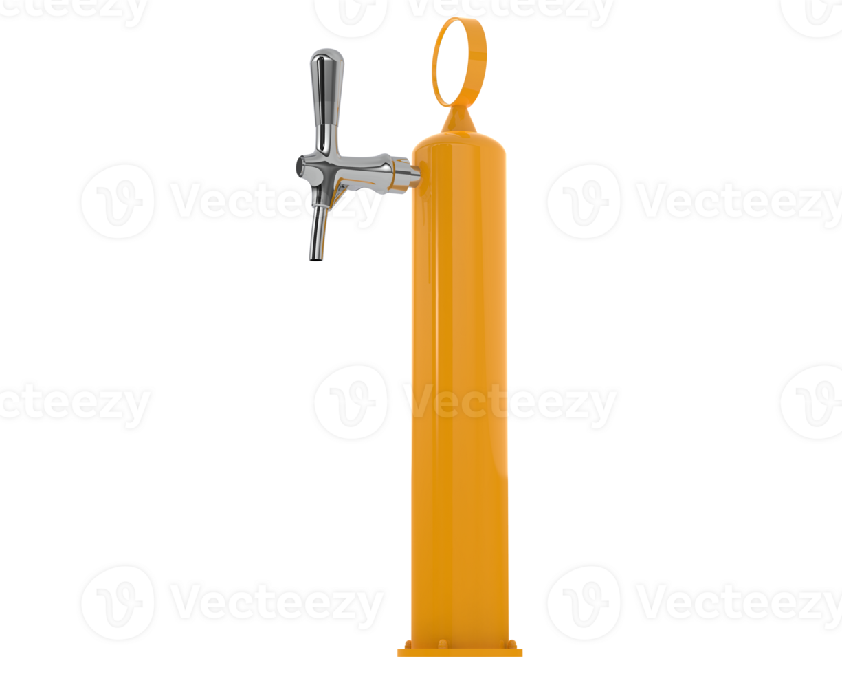 Single beer tap isolated on background. 3d rendering - illustration png