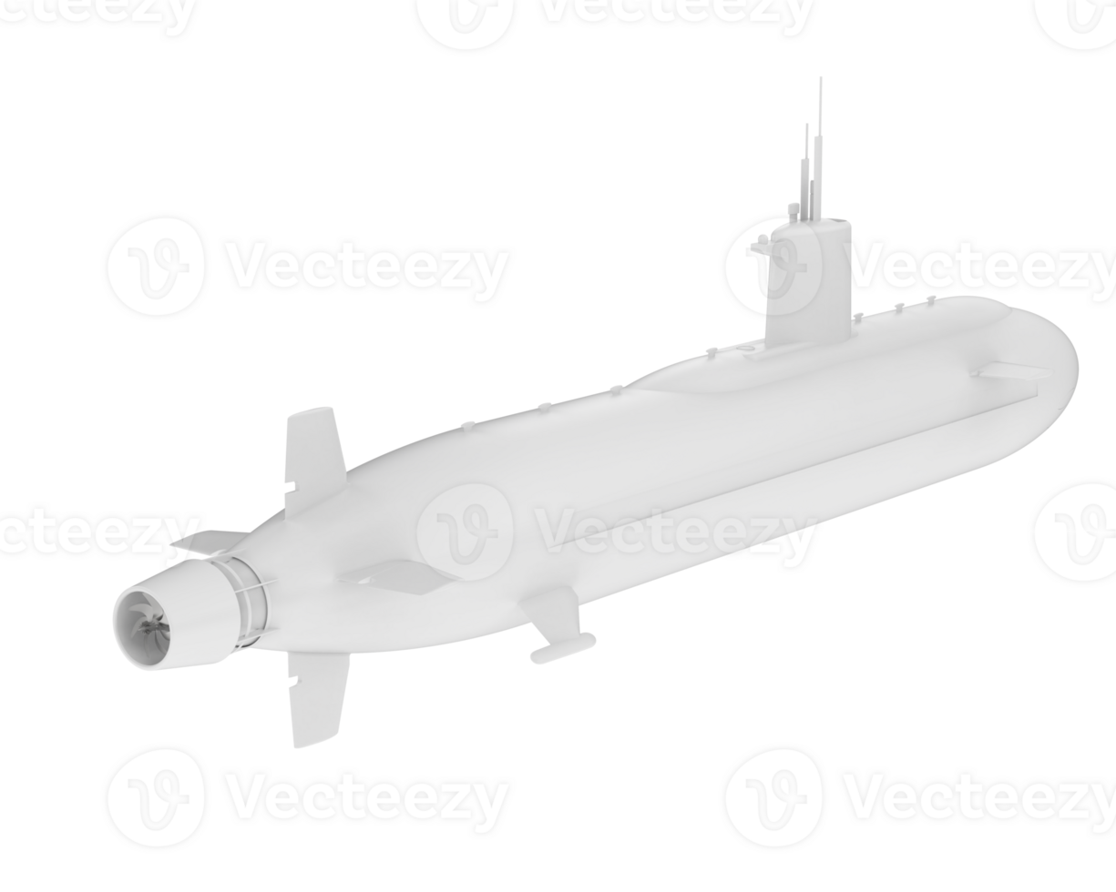 Submarine isolated on background. 3d rendering - illustration png