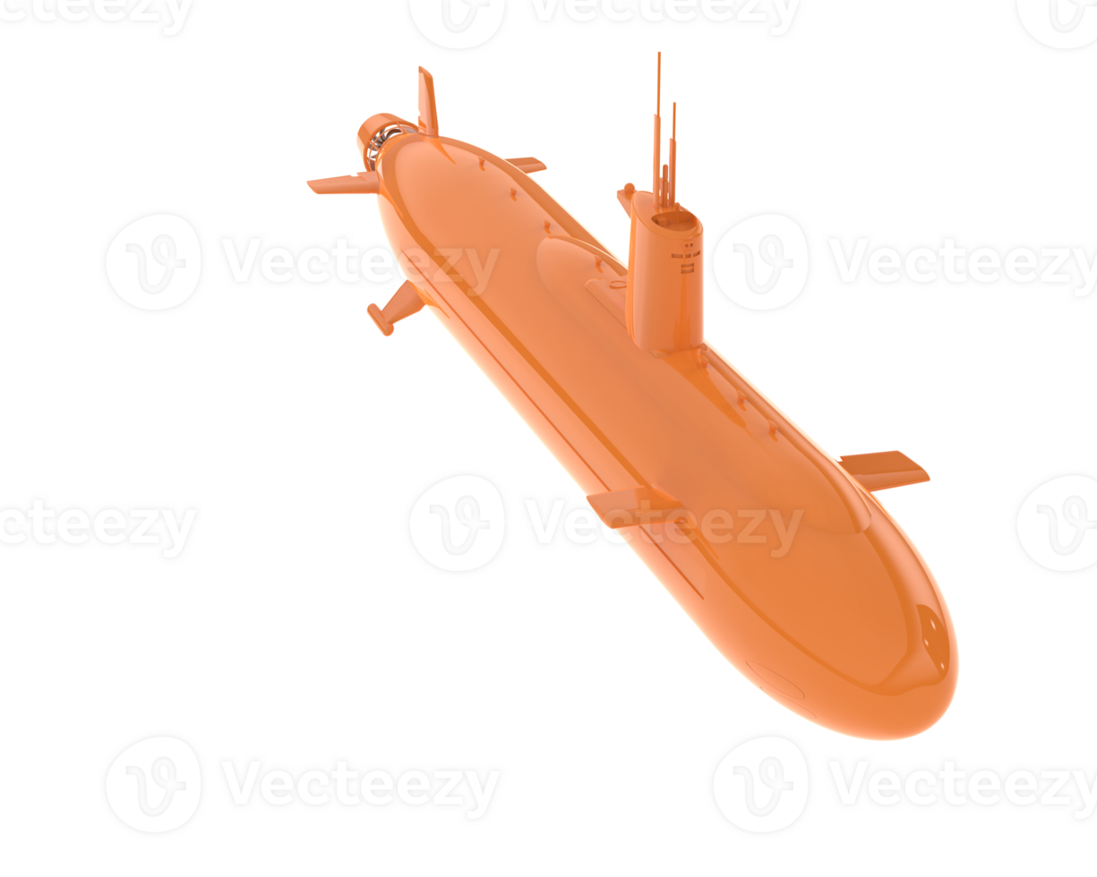 Submarine isolated on background. 3d rendering - illustration png