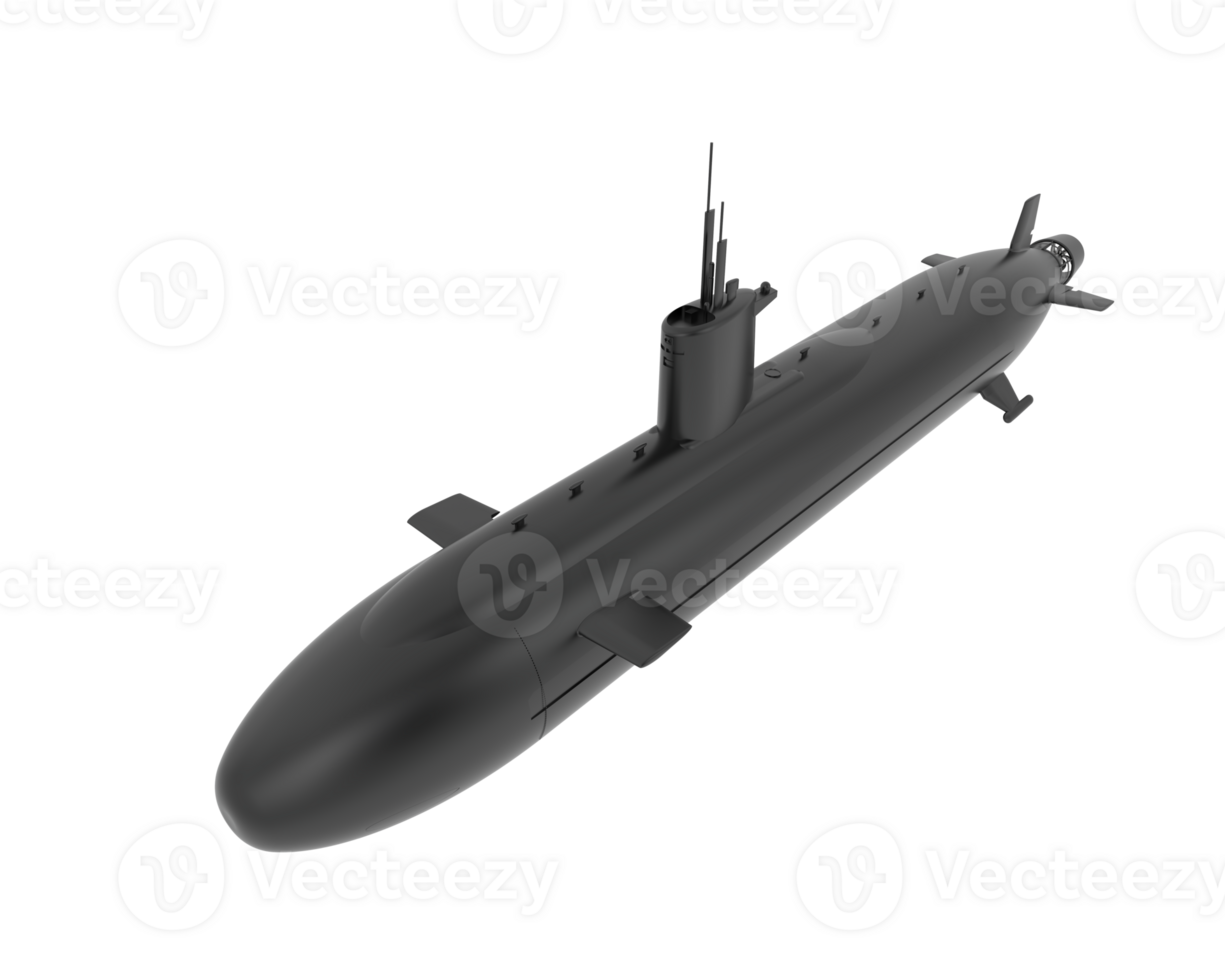 Submarine isolated on background. 3d rendering - illustration png