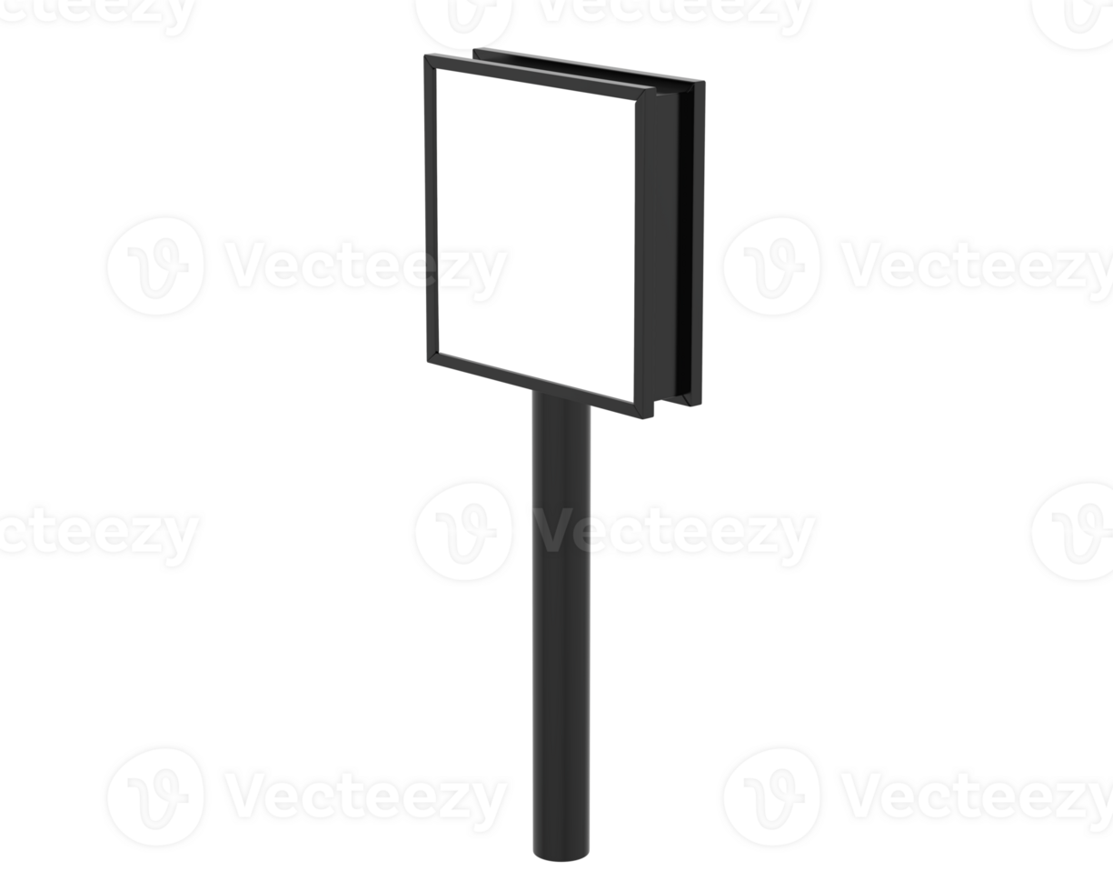 Led single sign isolated on background. 3d rendering - illustration png