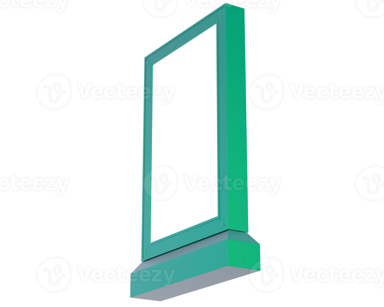 Led single sign isolated on background. 3d rendering - illustration png
