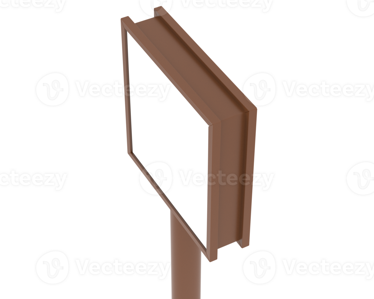 Led single sign isolated on background. 3d rendering - illustration png