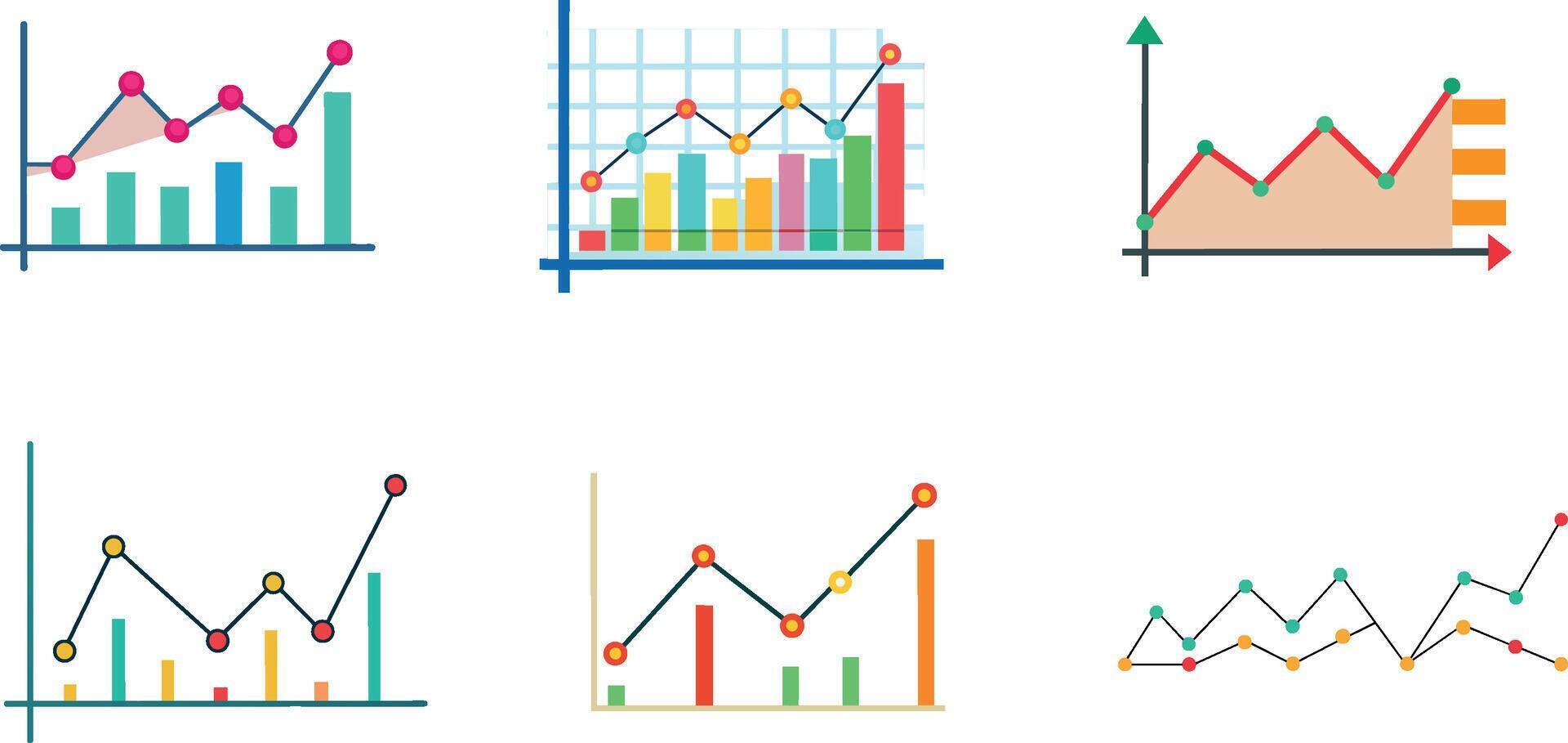 Economy Graph of Illustration Set vector
