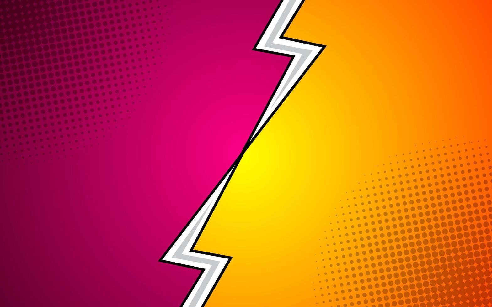 Cartoon comic background fight versus comic book colorful competition poster with halftone elements. illustration eps 10. vector