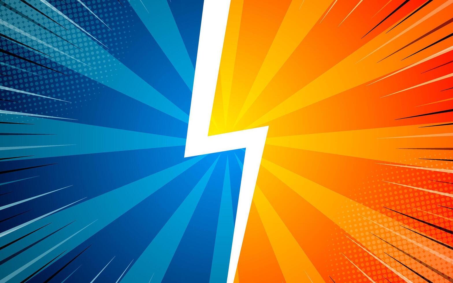 Cartoon comic background fight versus comic book colorful competition poster with halftone elements. illustration eps 10. vector