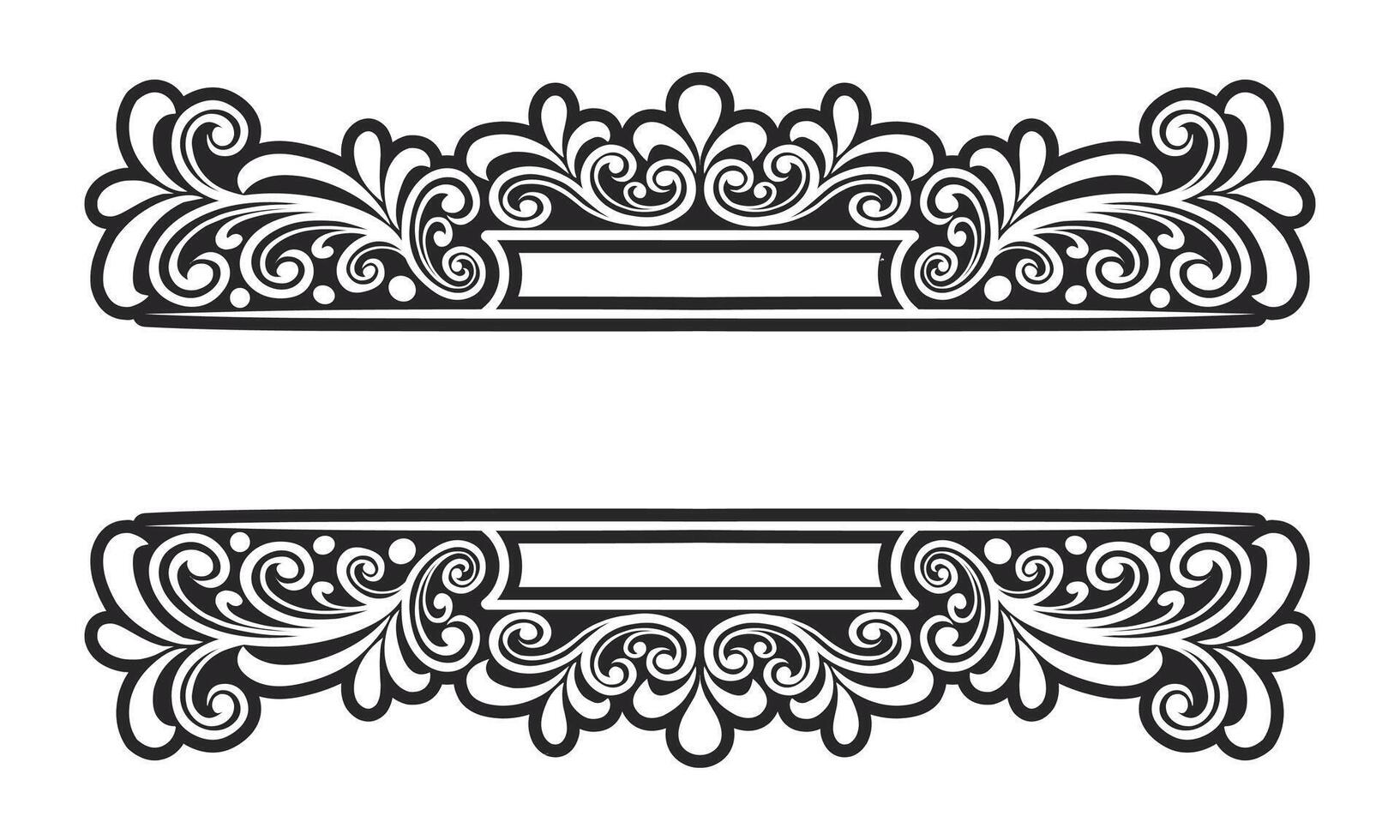 Classic name tags ornament floral border vector