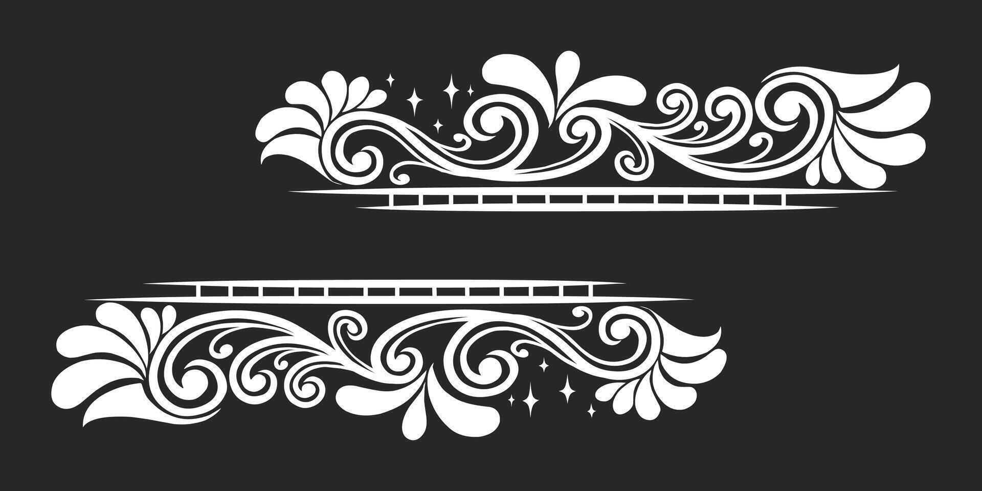 Classic name tags ornament floral border vector