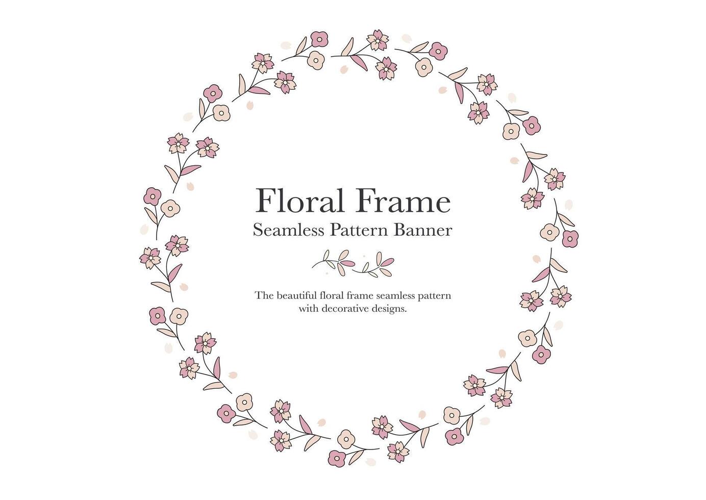 blossom ornamental flower in round frame on white background vector