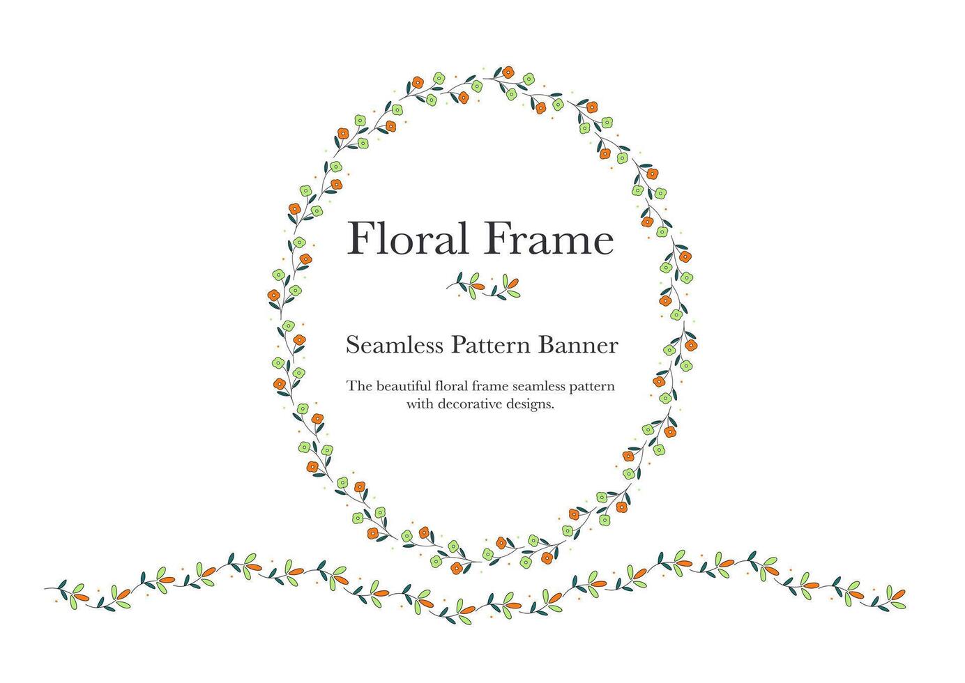 ornamental flower frame banner on background vector