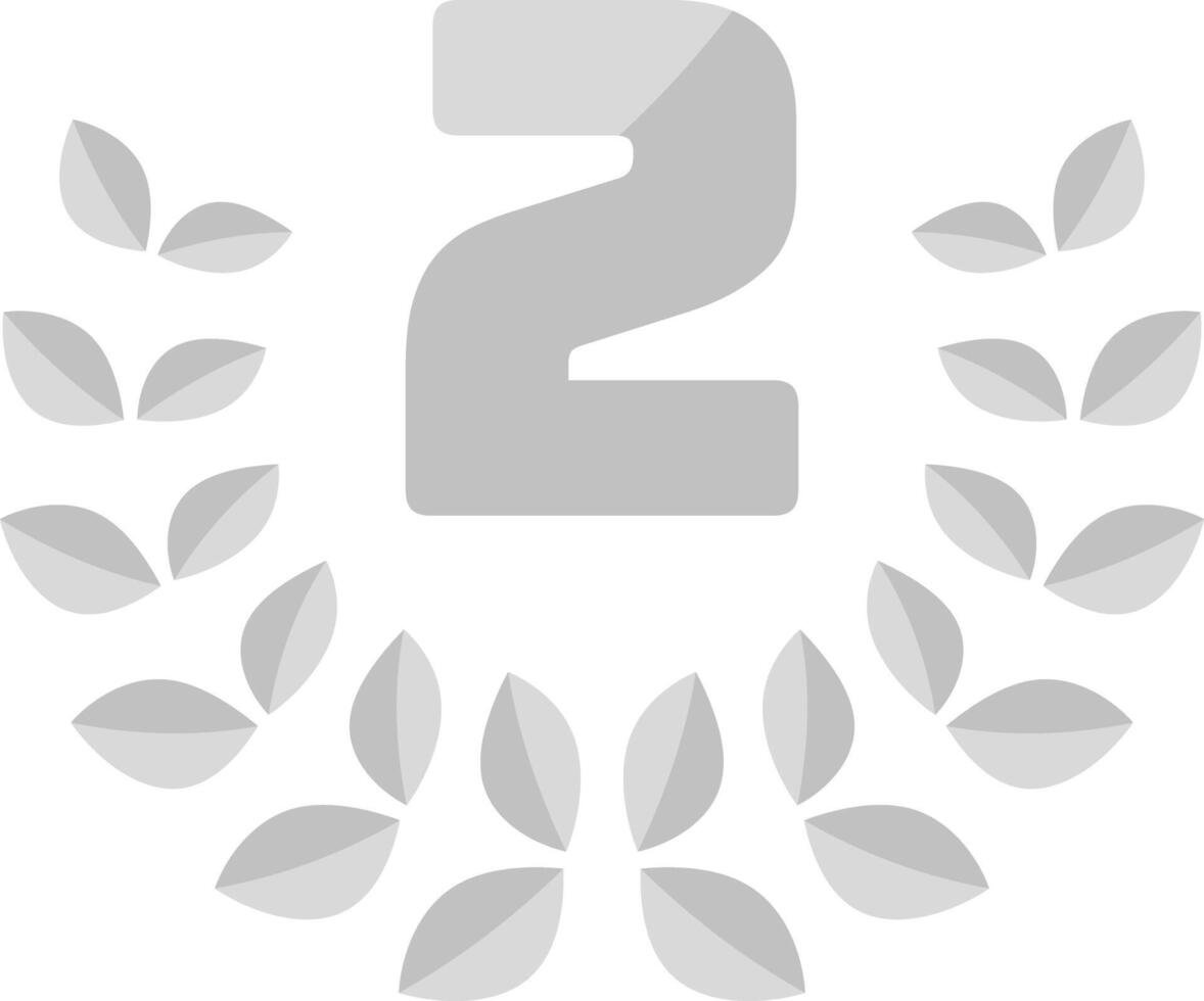 2nd Second Medal Coin with Laurels and Stars vector