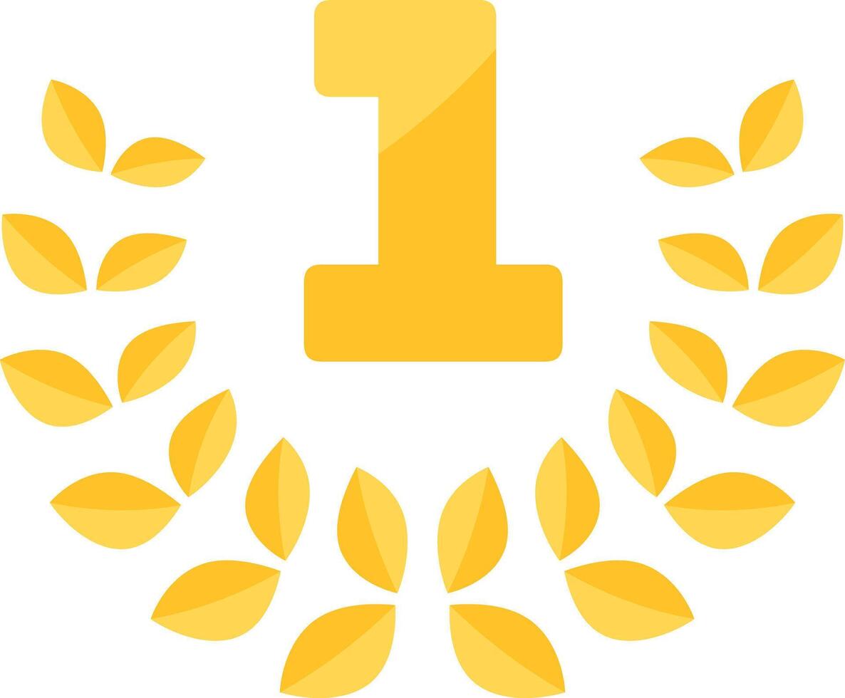1st First Medal Coin with Laurels and Stars vector