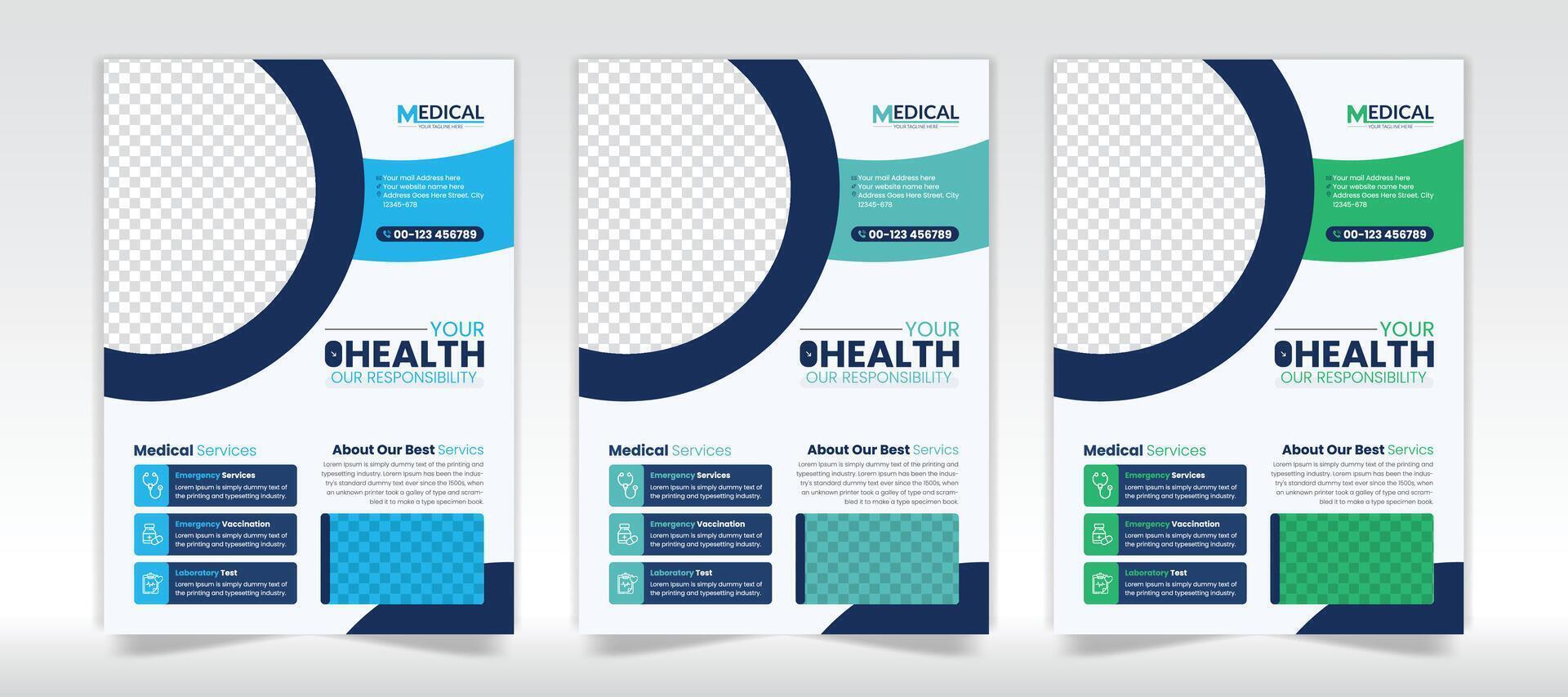 Healthcare Flyer Design With A4 design vector