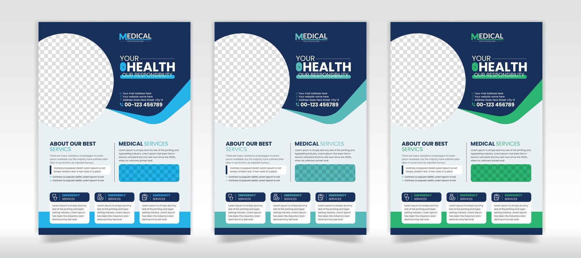 Corporate healthcare flyer design template With A4 design vector