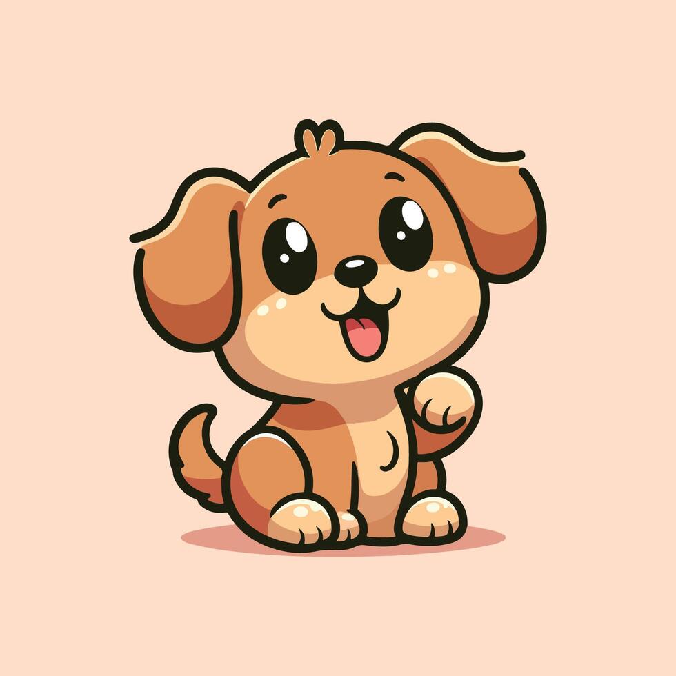 Cute dog character illustration cartoon style vector
