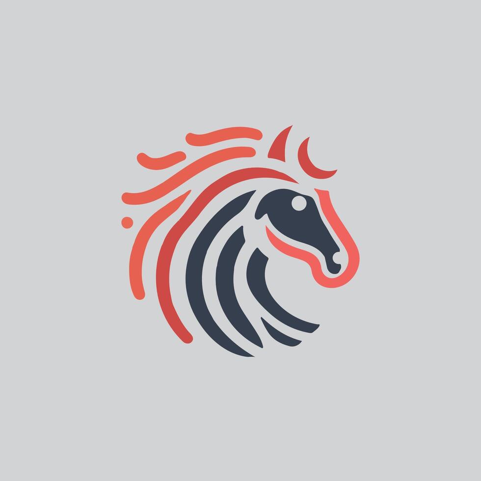 Creative Unique Minimal Horse logo Design vector