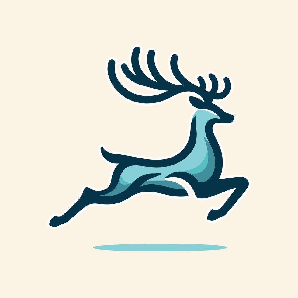 Unique Creative Minimal Deer Logo Design vector