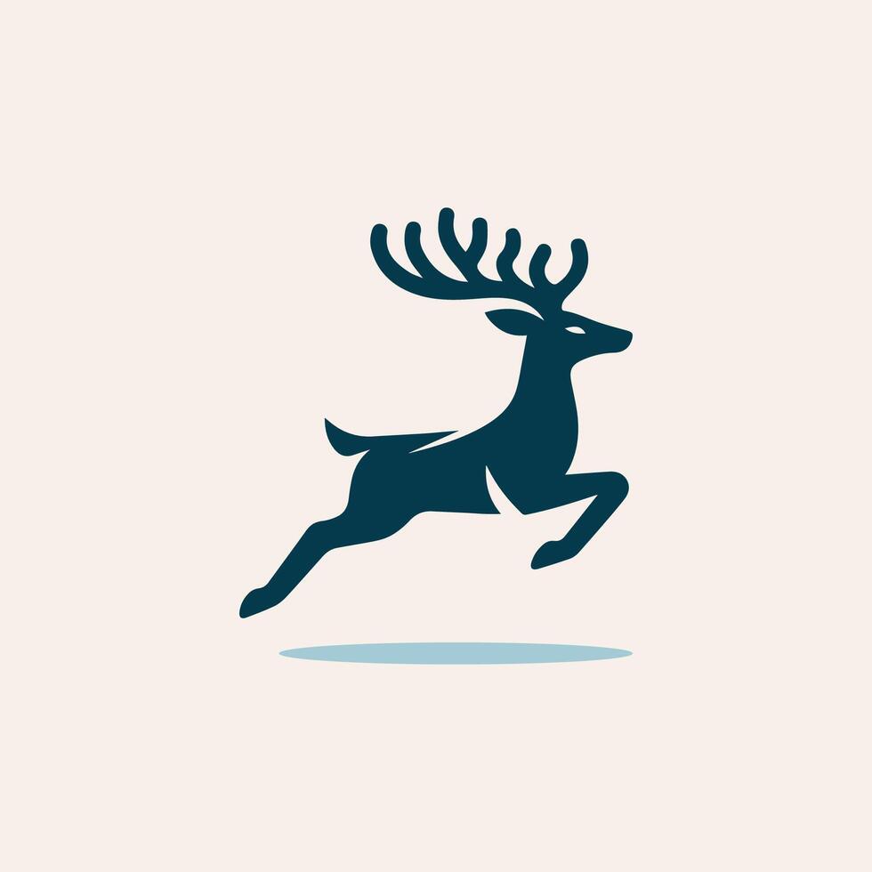 Running deer logo concept Deer logo design template Deer silhouette vector