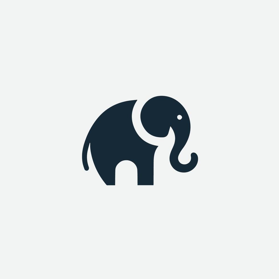 Simple Elephant Logo Design vector