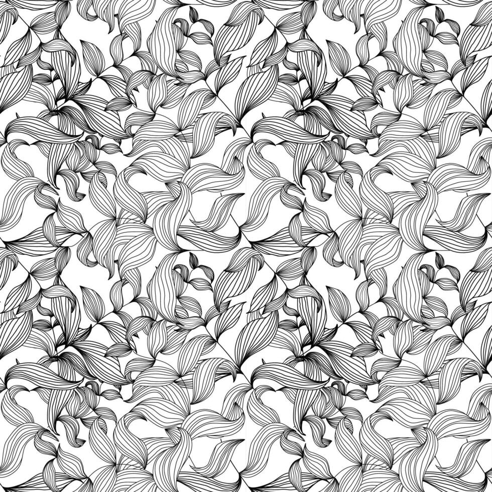 Image of leaf patterns that overlap each other. vector
